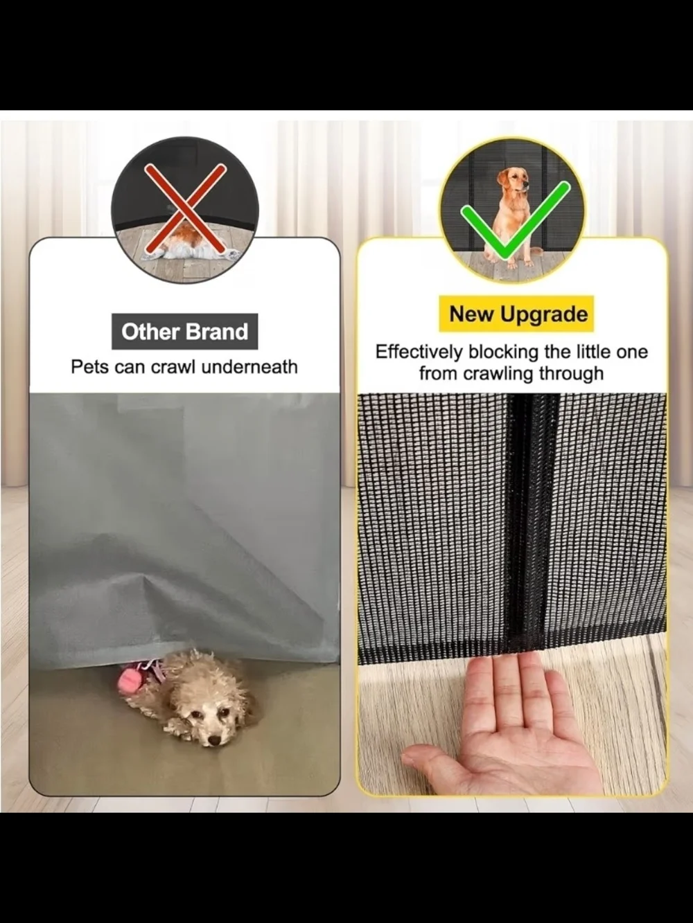 Black Retractable Safety Gate for Pets & Kids